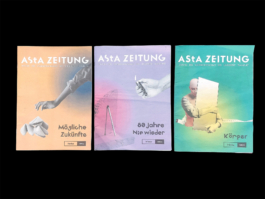 Drei Ausgaben der AStA-Zeitung liegen nebeneinander