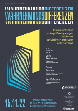 Grafisches Plakat zur Podiumsdiskussion – Wahrnehmungsdifferenzen