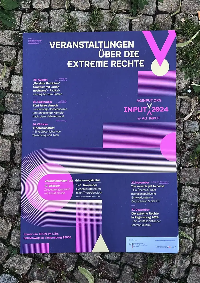 Plakat für die Veranstaltungsreihe über die Extreme rechte 2024