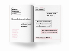 Doppelseite der Broschüre »Rechter Terror vor Gericht« 